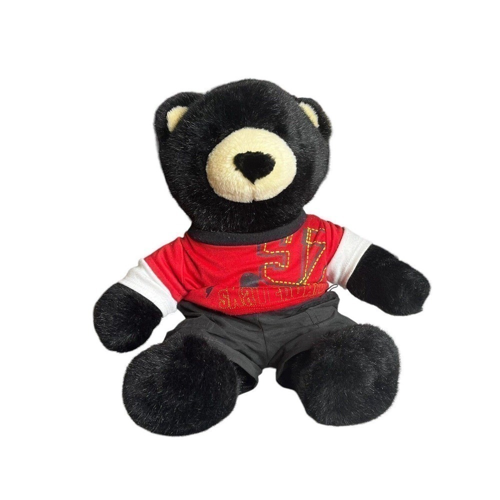BUILD A Bear Workshop Black Bear 16" Plush Animal Shorts Pants Skate T-Shirt